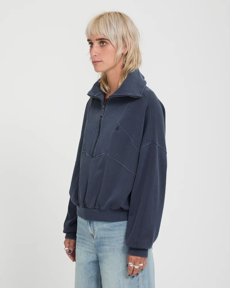 Reetrocity Quarter Zip Sweatshirt - Storm Blue