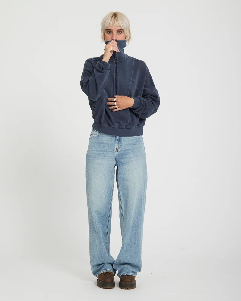 Reetrocity Quarter Zip Sweatshirt - Storm Blue