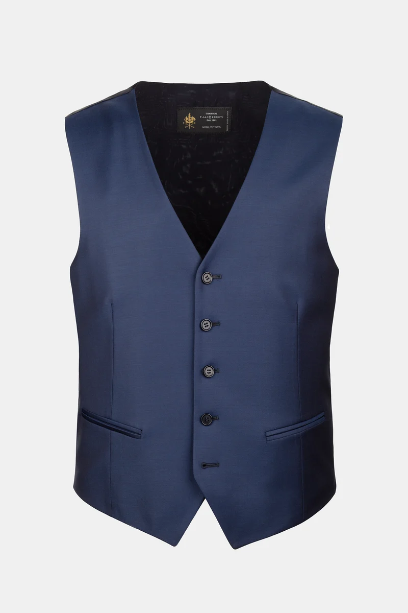 Gilet blu in lana - BLU