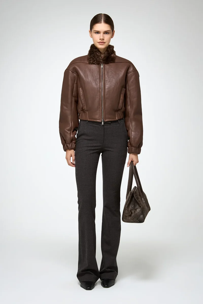 Sheela – Braune Lammfelljacke