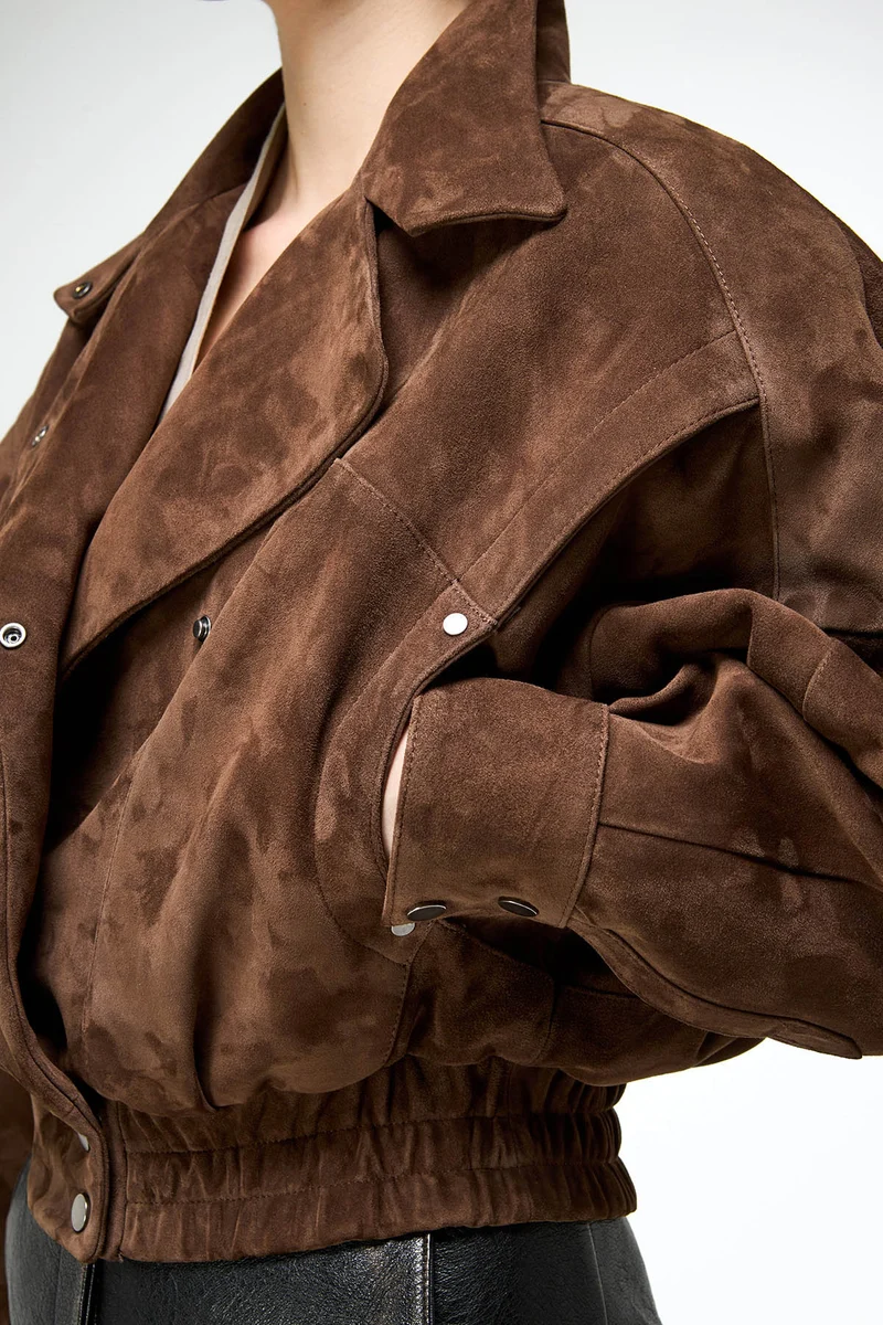 Clara - Tabak Lederjacke