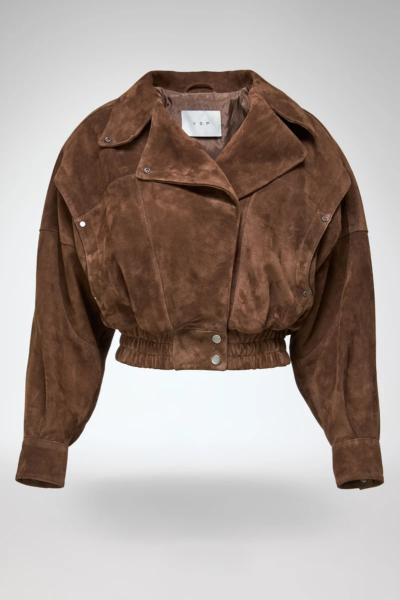 Clara - Tabak Lederjacke