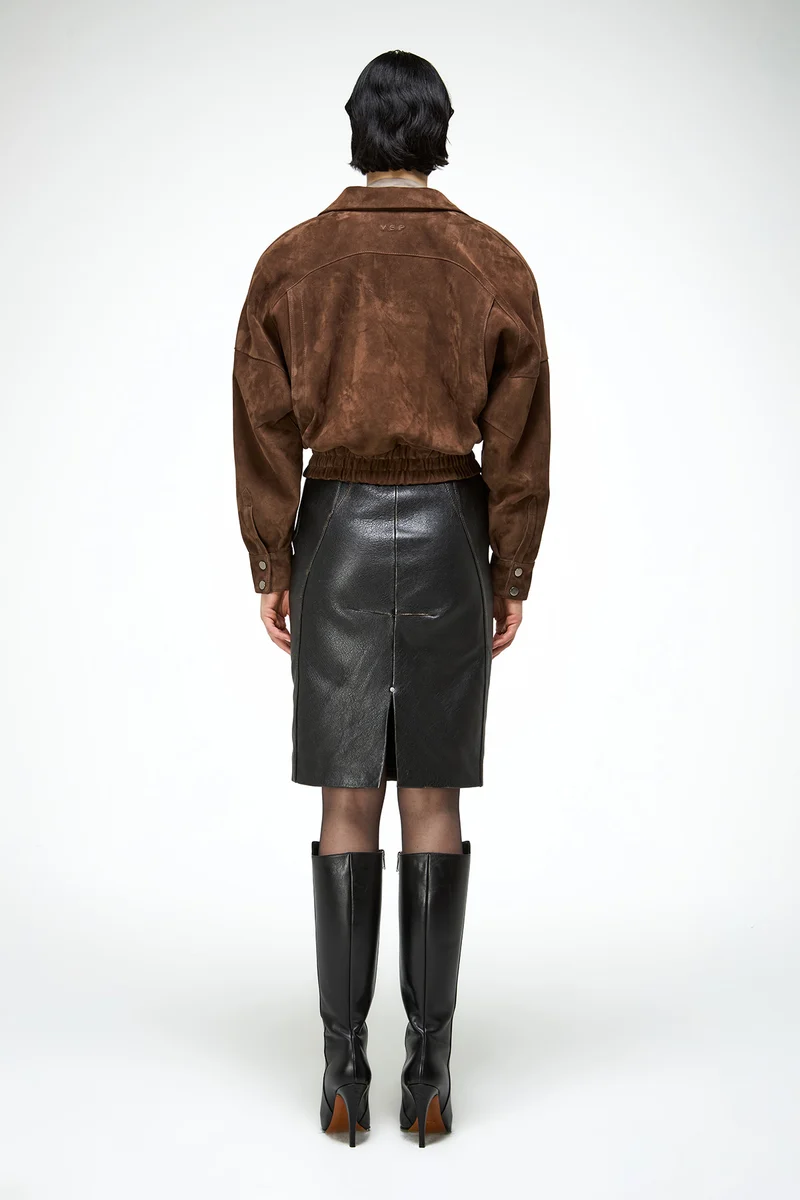 Clara - Tabak Lederjacke