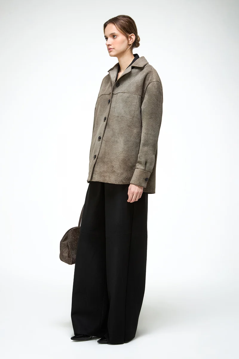 Nora - Graue Lederjacke