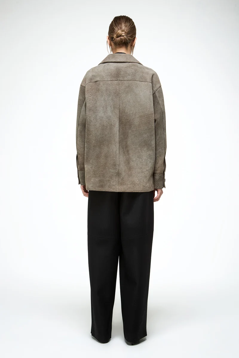 Nora - Graue Lederjacke