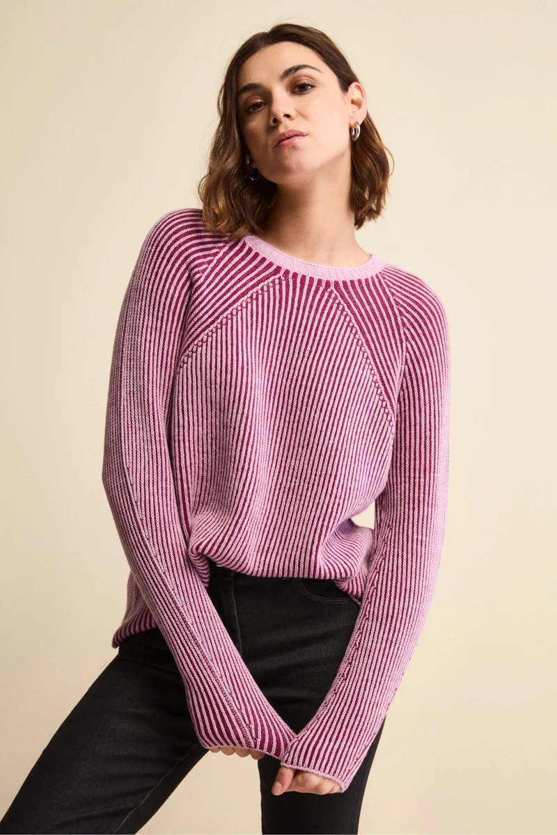 Maglia Fantasia in Lana Merino a Costa Inglese - FANT. ROSSO
