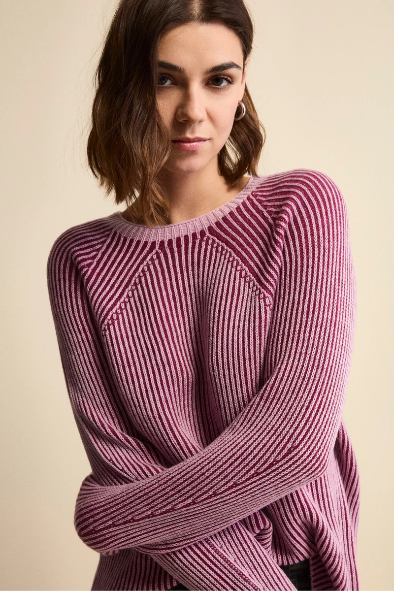 Maglia Fantasia in Lana Merino a Costa Inglese - FANT. ROSSO