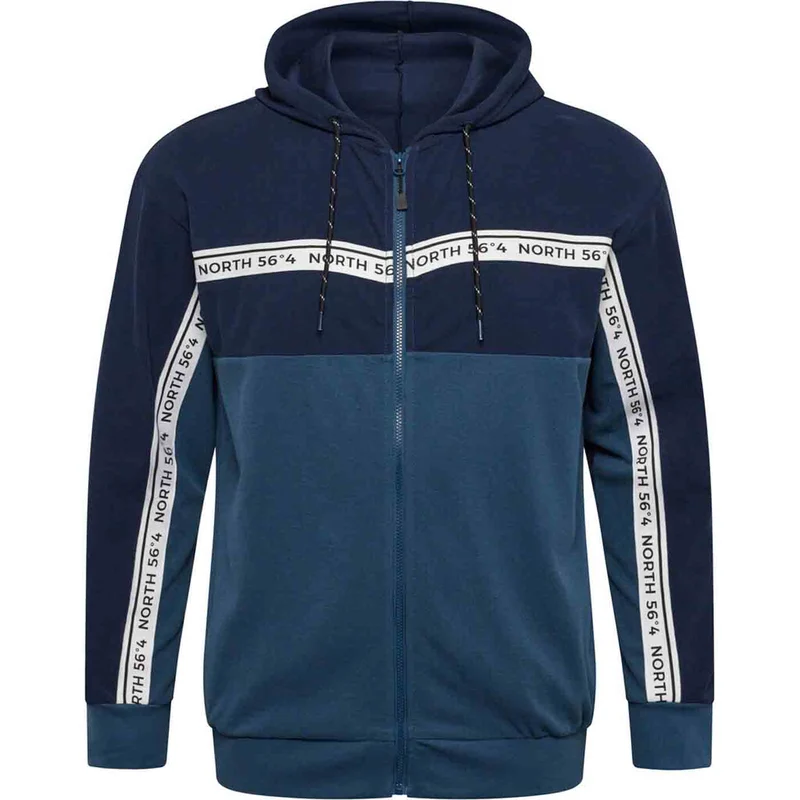 Allsize Kapuzen-Sweatjacke Herren Übergröße 4XL-8XL, Blau Gestreift