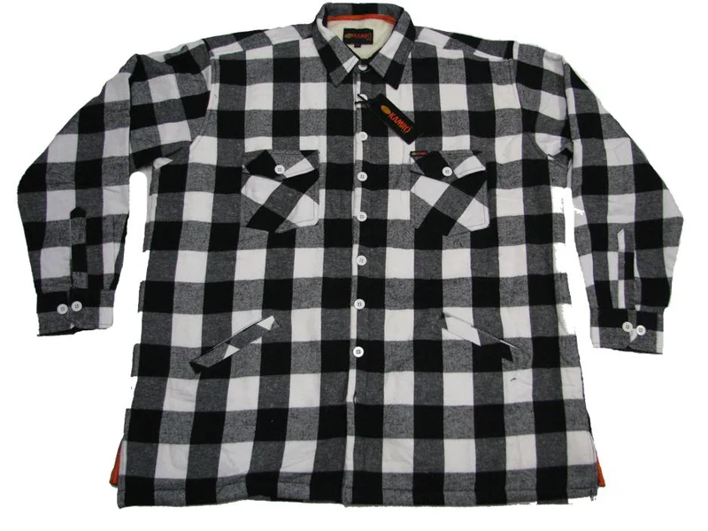Kamro Holzfäller-ArbeitsJacke Herren Übergröße, 4XL-10XL, Schwarz/Weiß