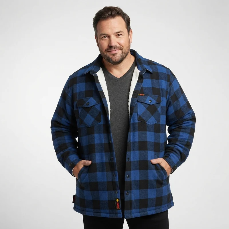 Kamro Holzfäller-ArbeitsJacke Herren Übergröße, 4XL-10XL, Royal