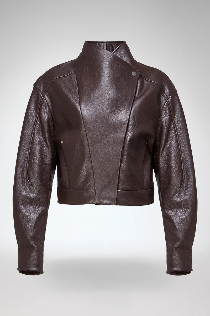 Alina – Dunkle Bordeaux-Lederjacke