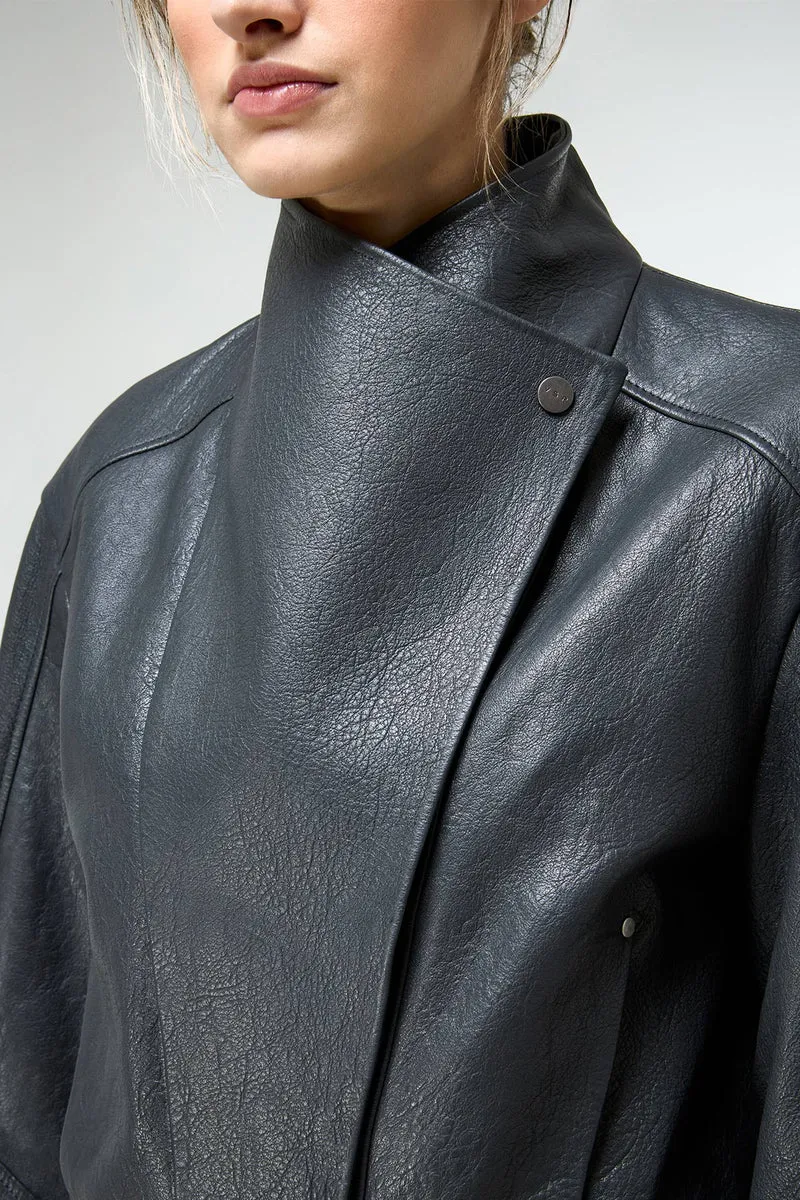 Alina – Anthrazitfarbene Lederjacke