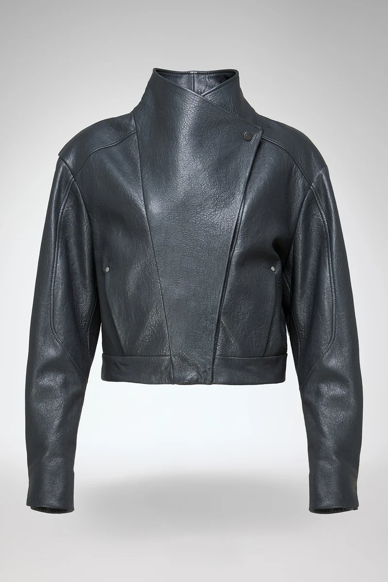 Alina – Anthrazitfarbene Lederjacke