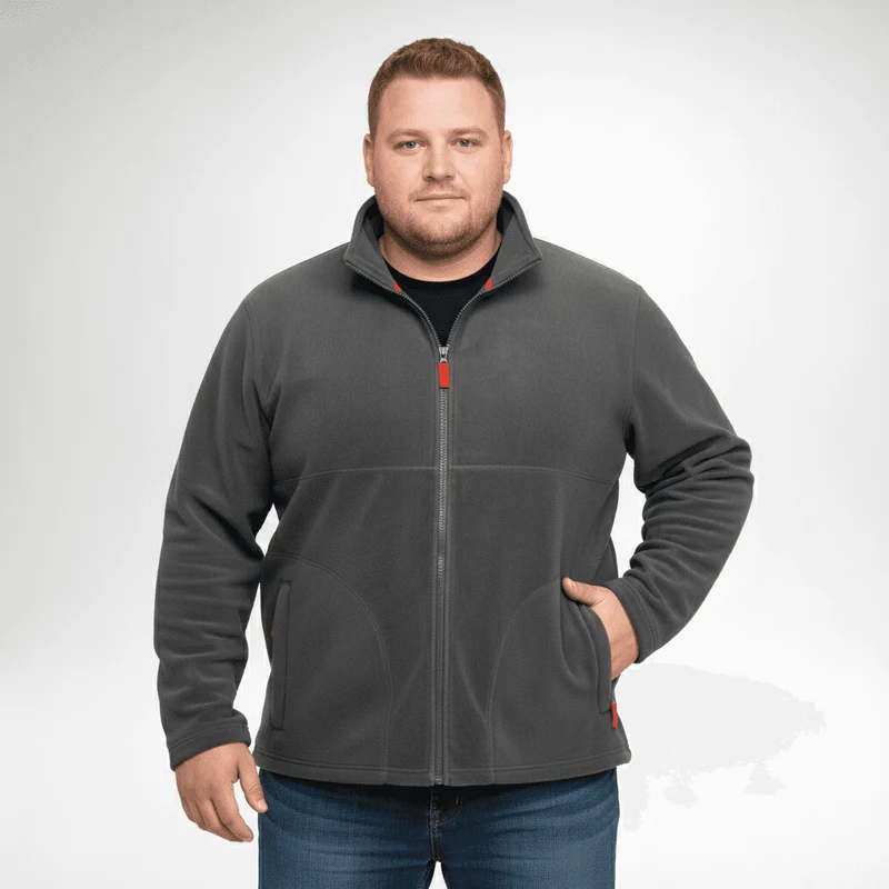 BigTiger Fleecejacke Herren Übergröße 3XL-12XL Schwarz Anthrazit Royal