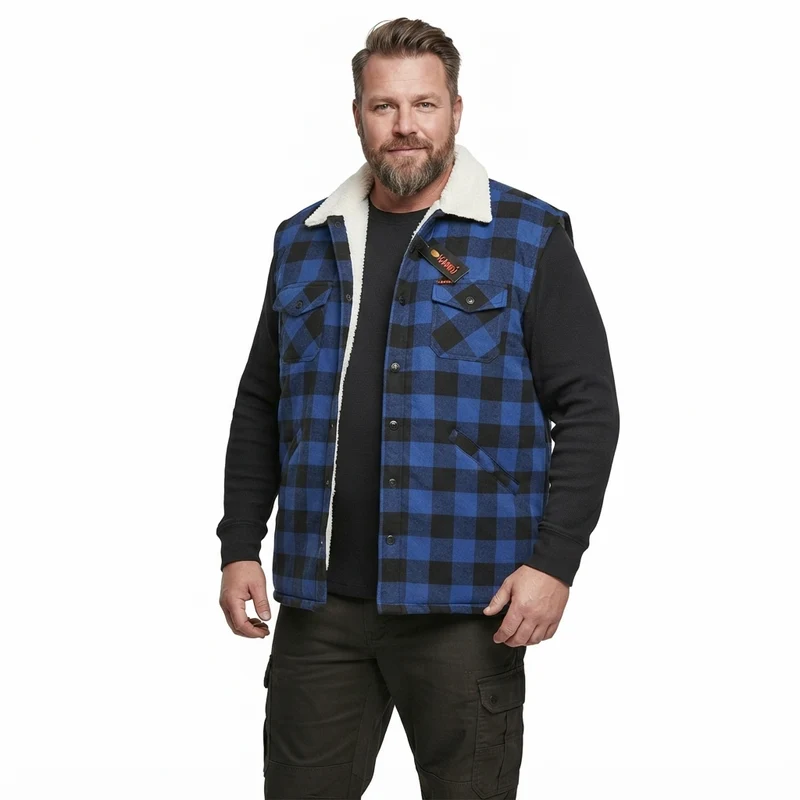 Kamro Holzfäller-Arbeitsweste Herren Übergröße, 4XL-10XL, Royal