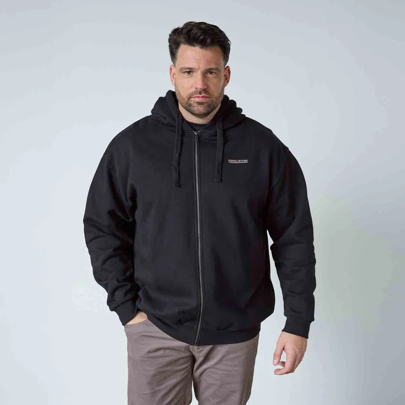 Allsize Kapuzen-Sweatjacke Herren Übergröße 4XL-8XL, Schwarz
