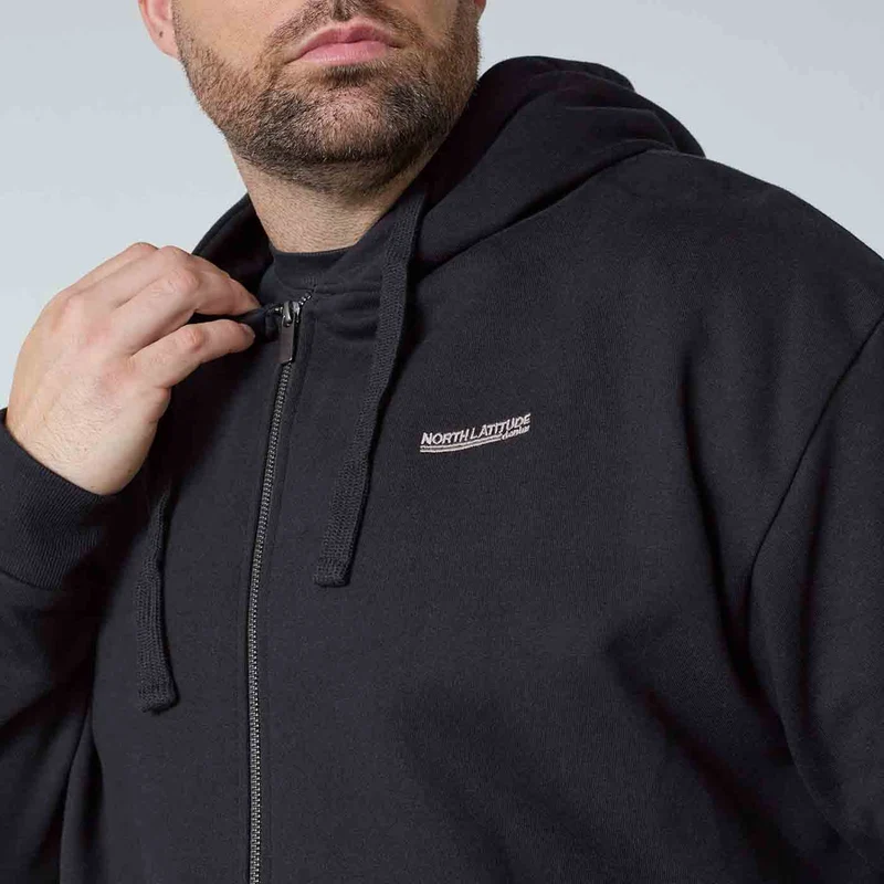 Allsize Kapuzen-Sweatjacke Herren Übergröße 4XL-8XL, Schwarz