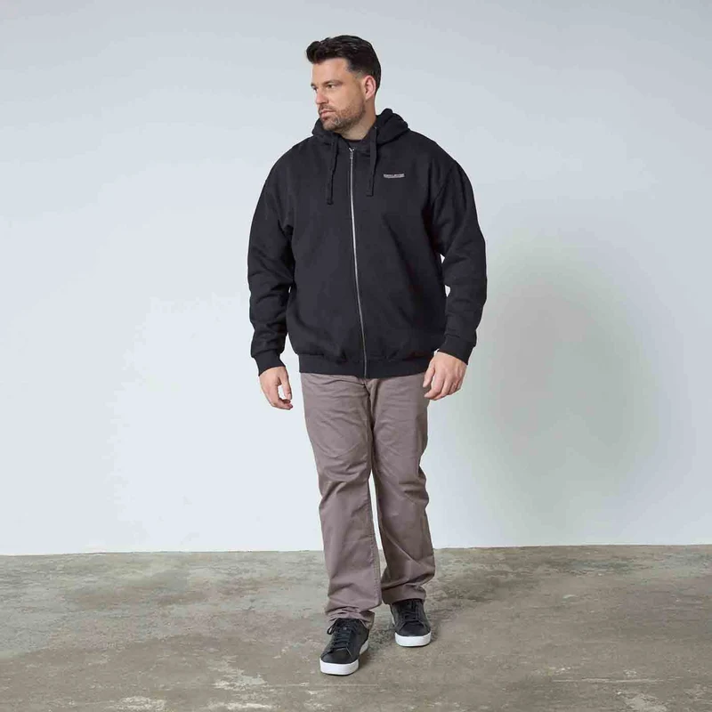 Allsize Kapuzen-Sweatjacke Herren Übergröße 4XL-8XL, Schwarz