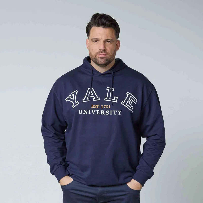 Allsize YALE Hoodie Herren Übergröße 4XL-8XL, Navy, Original Lizenz