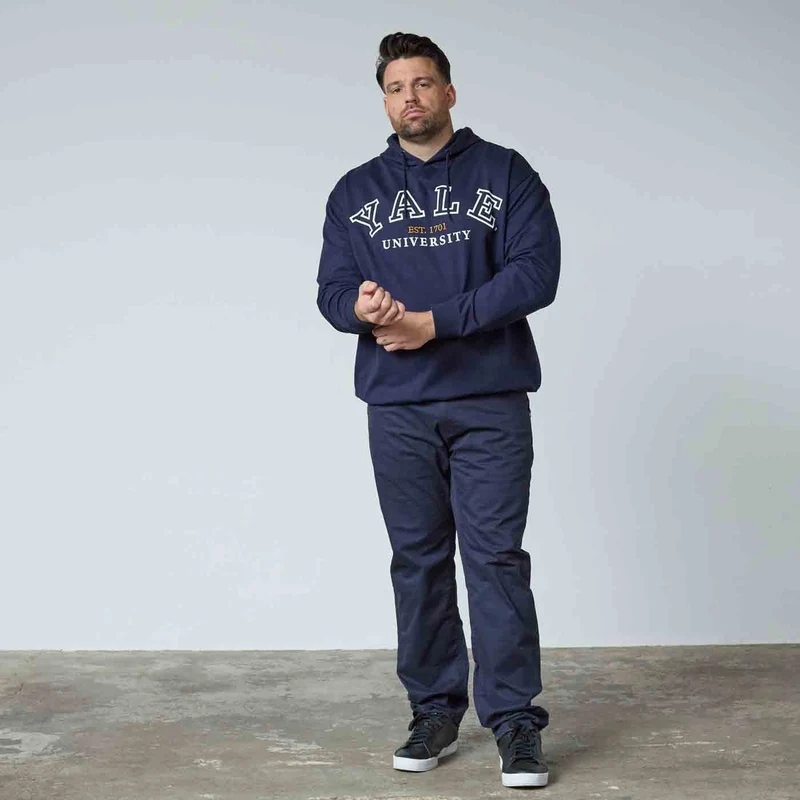 Allsize YALE Hoodie Herren Übergröße 4XL-8XL, Navy, Original Lizenz