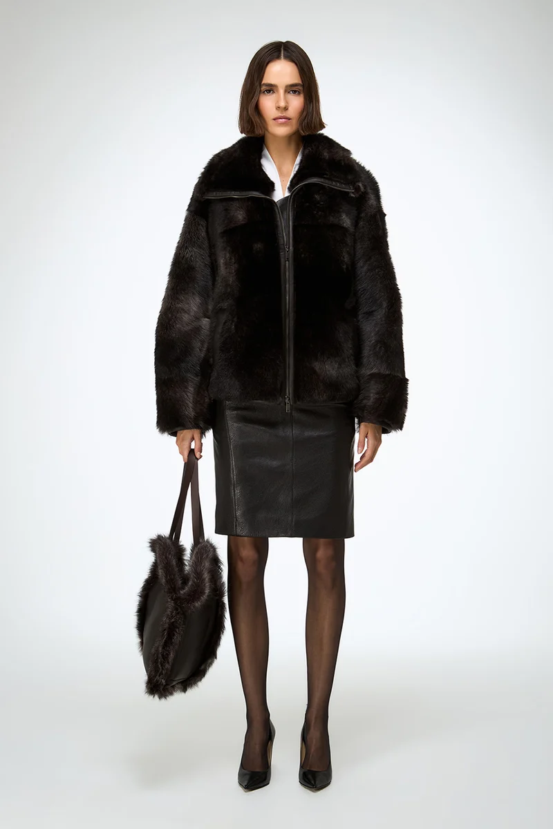 Bea - Brown Shearling Jacket