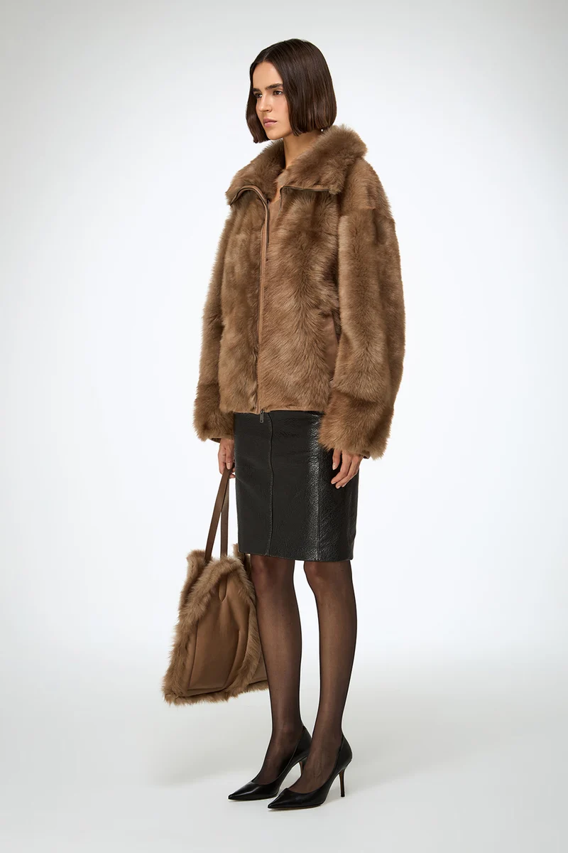 Bea - Sand Shearling Jacket