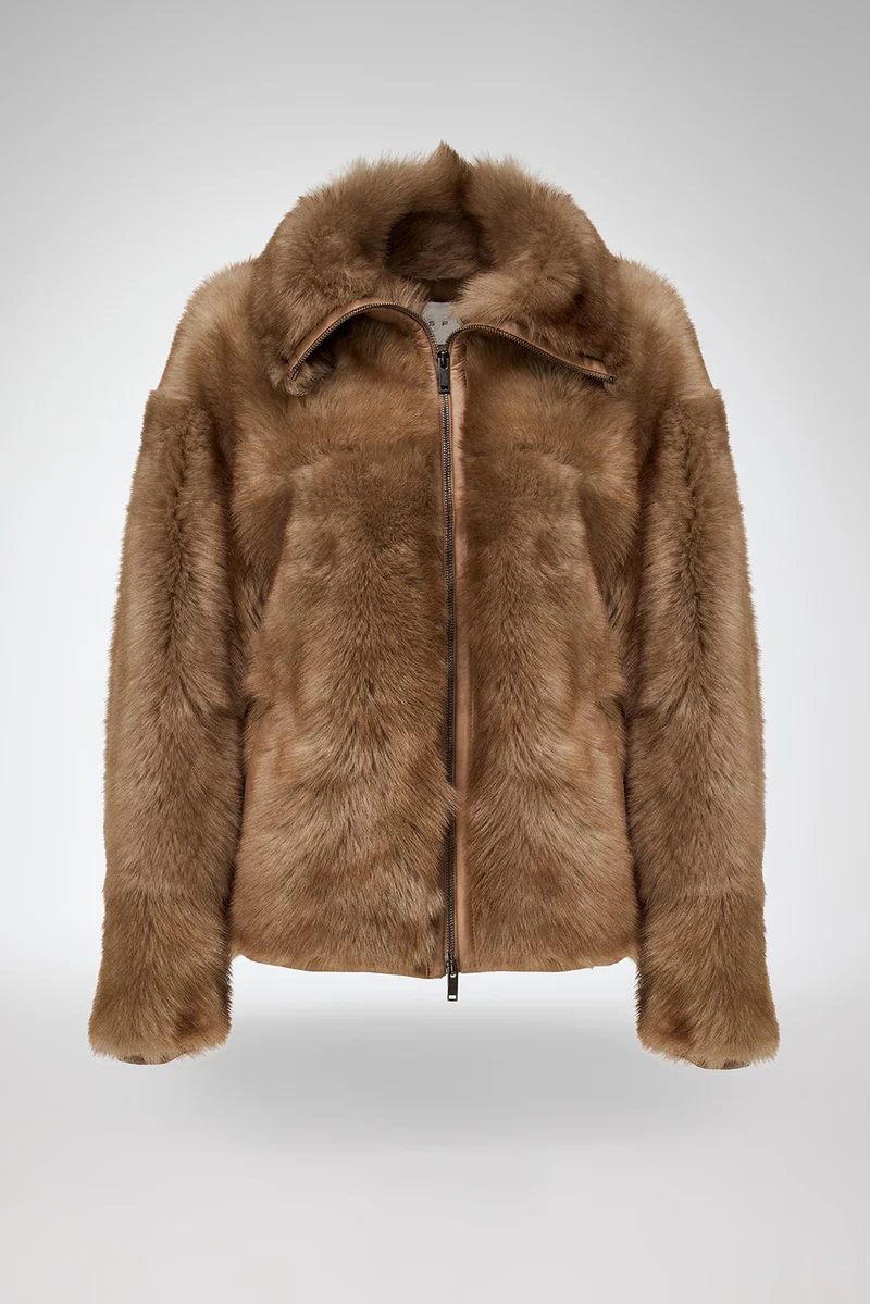 Bea - Sand Shearling Jacket