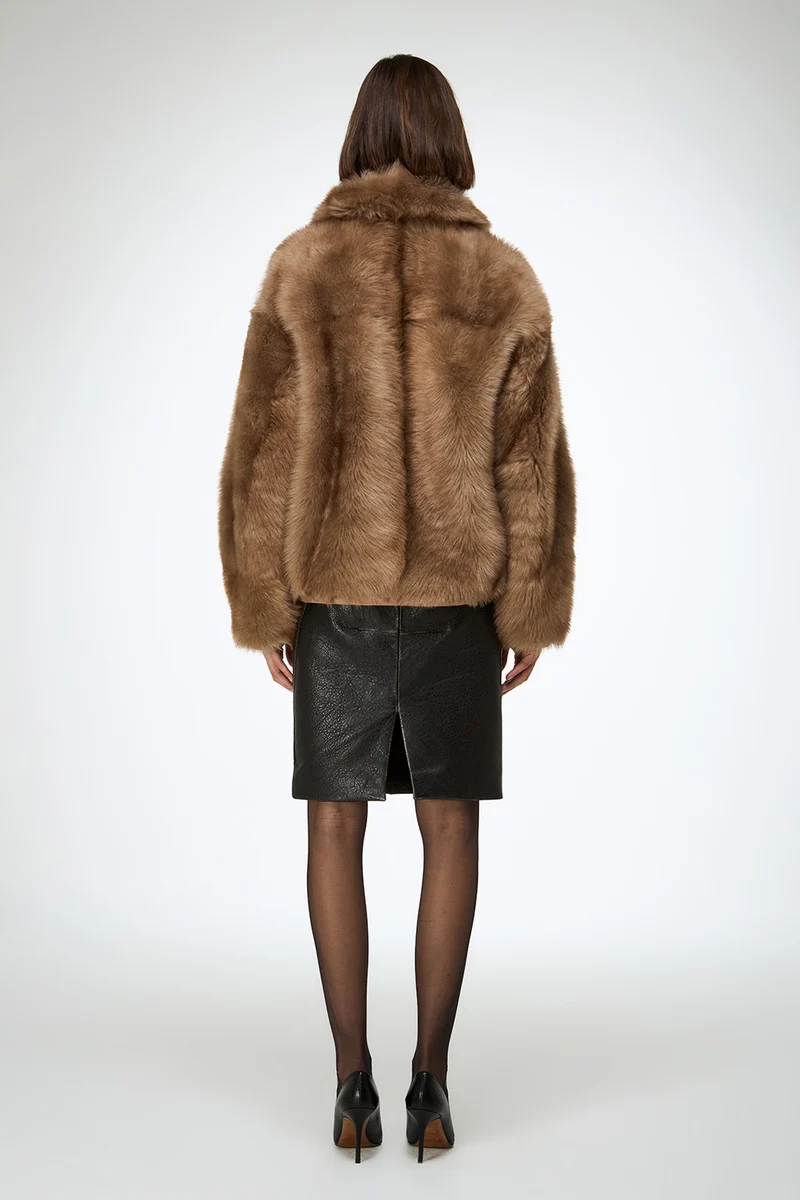 Bea - Sand Shearling Jacket