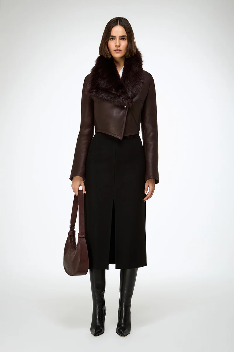 Yva – Kirsche Lammfelljacke