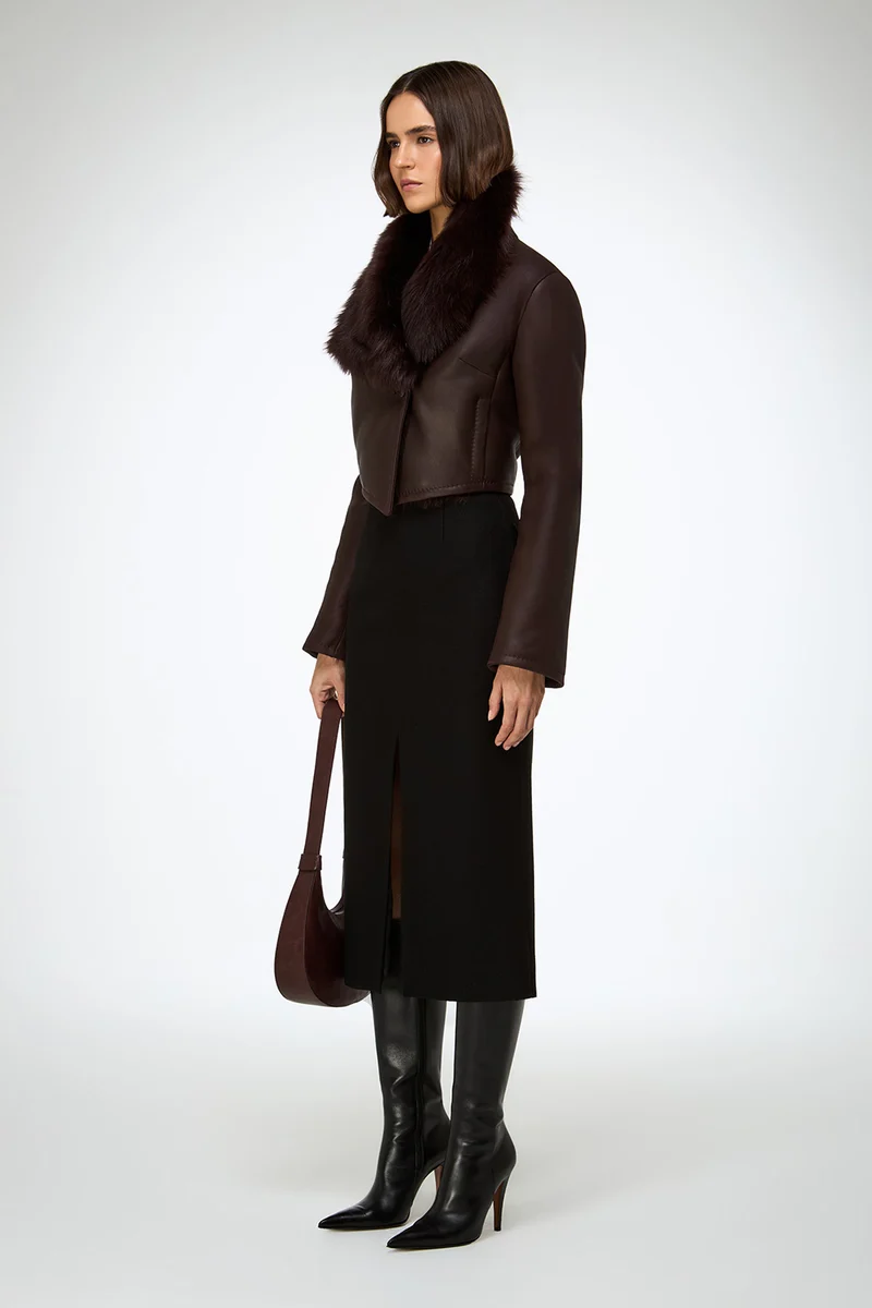 Yva – Kirsche Lammfelljacke