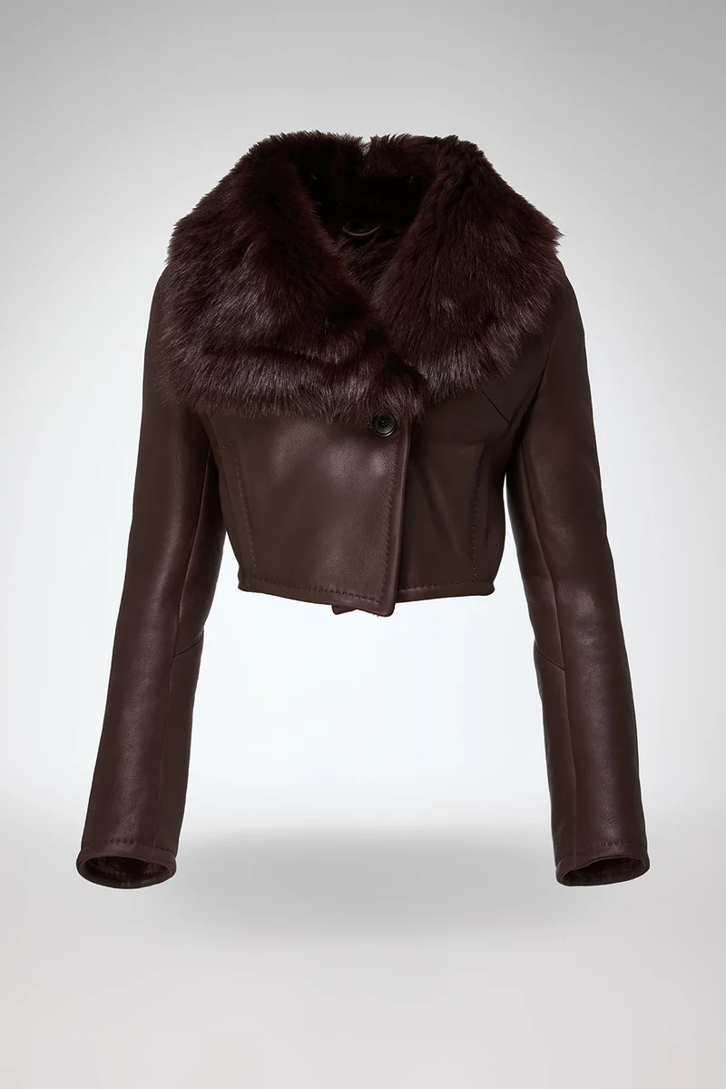 Yva – Kirsche Lammfelljacke