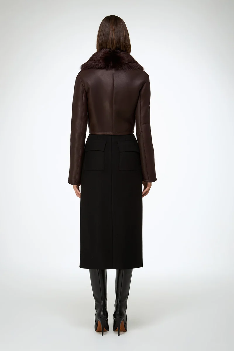 Yva – Kirsche Lammfelljacke