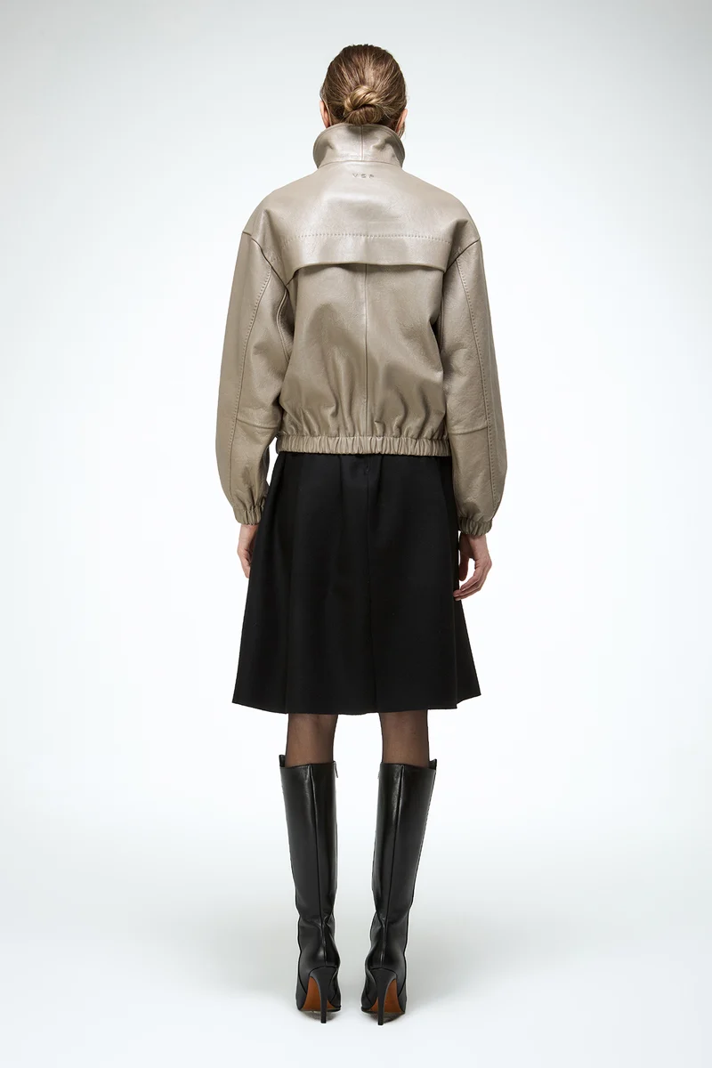 Eli – Beigefarbene Lederjacke
