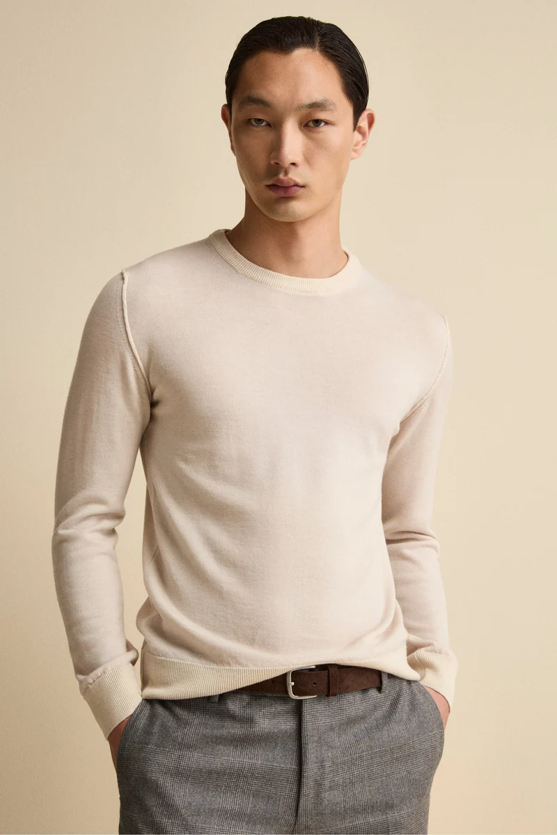 Girocollo in Lana Merino Extrafine - BURRO