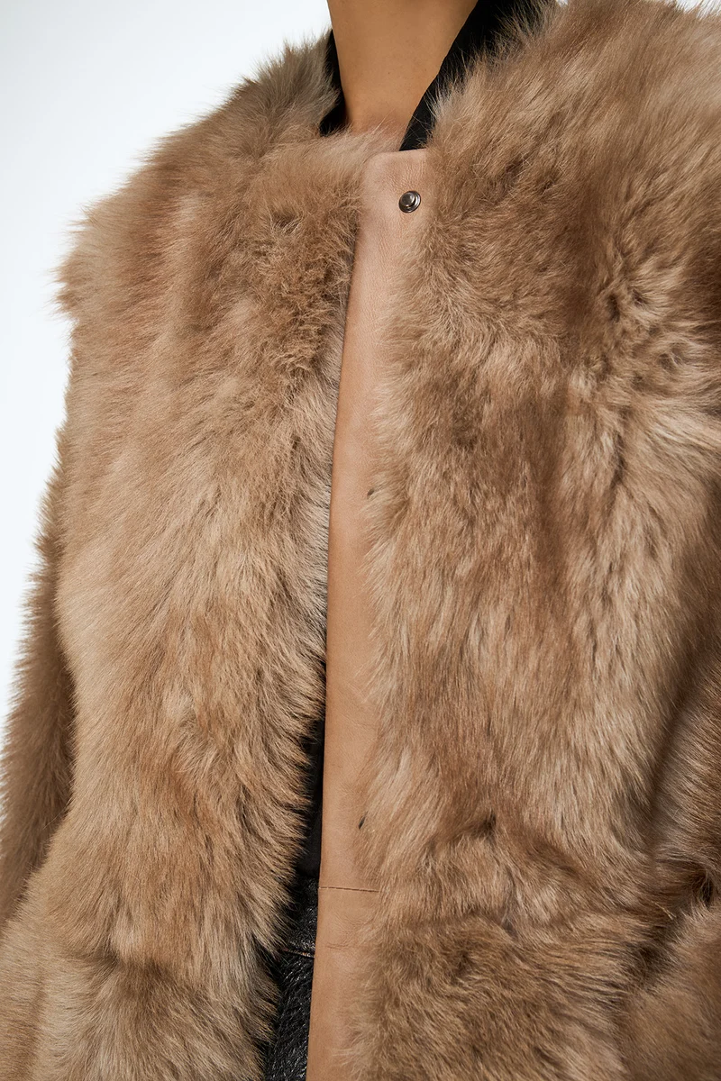 Florence - Sand Shearling Coat