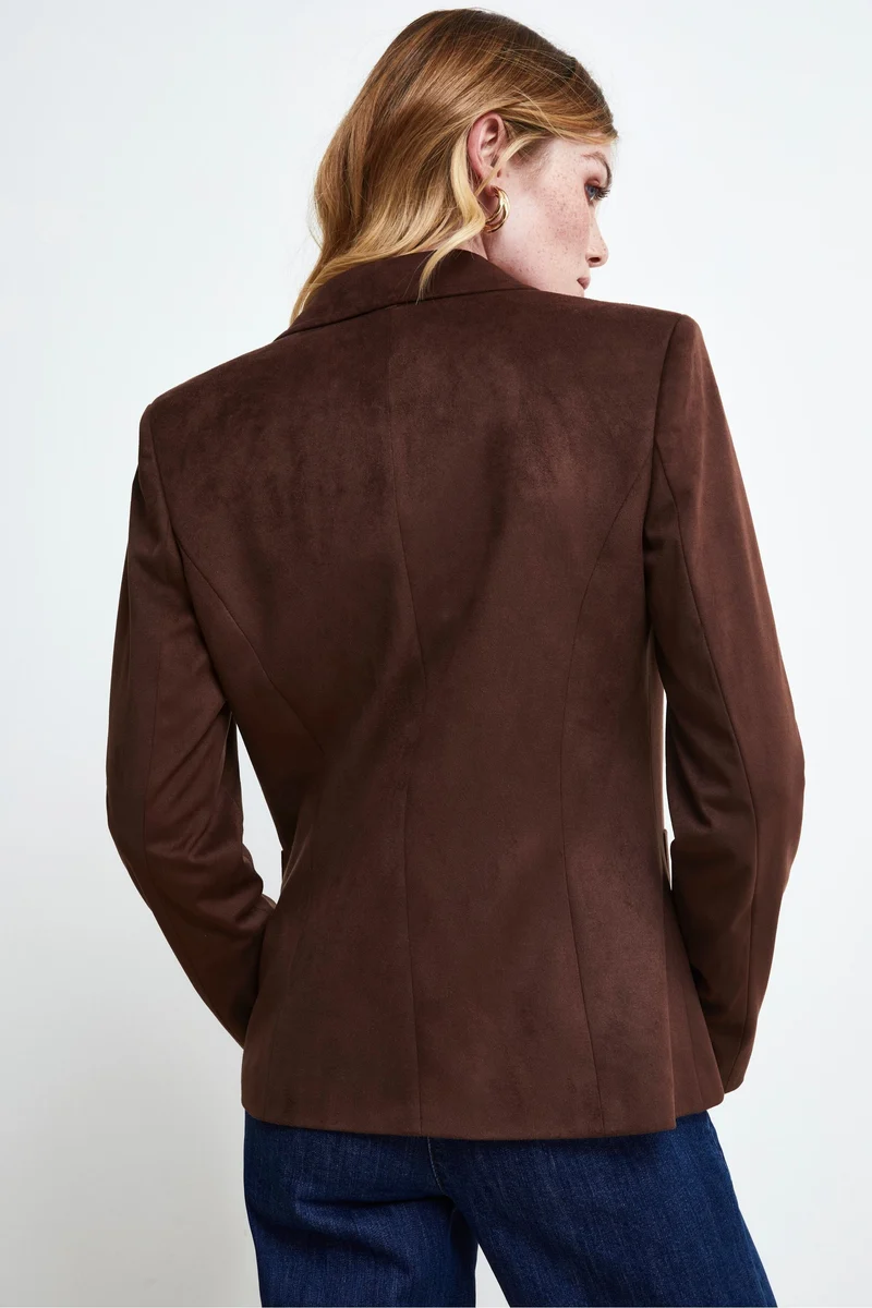 Giacca Daino Regular Fit - COGNAC