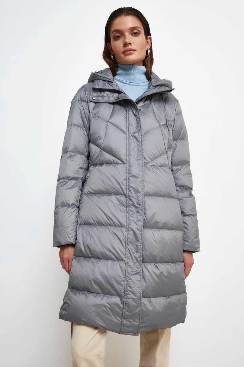 Giaccone Midi Imbottito - GRIGIO