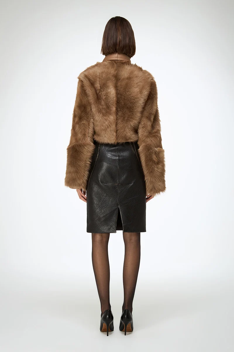Ashley - Sand Lammfelljacke