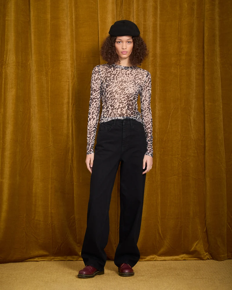 Tigardi Mesh-Top - Animal Print