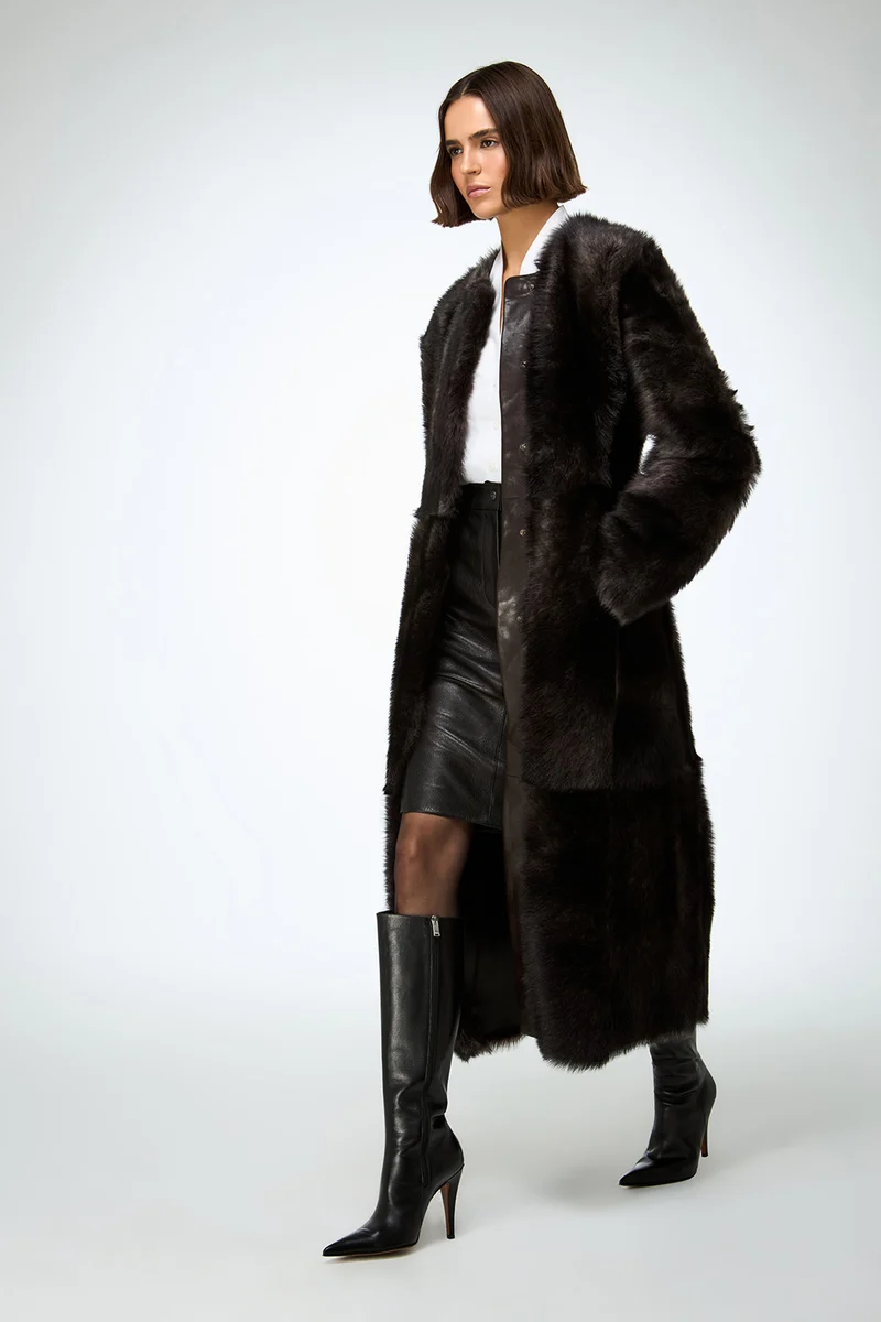 Alda - Brown Shearling Coat