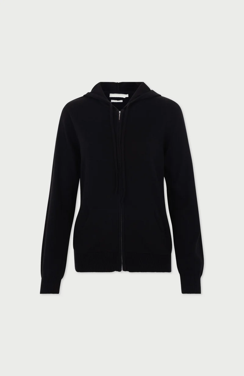 Damen-Kapuzenpullover aus 100 % Baumwolle mit durchgehendem Reißverschluss