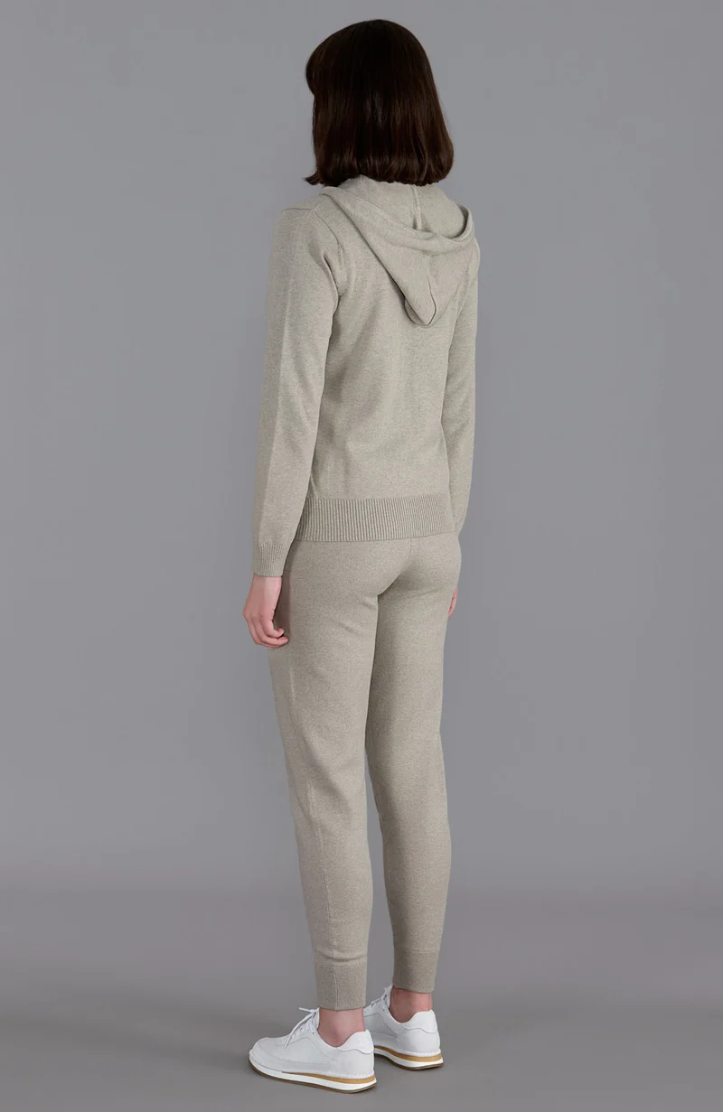 Damen-Kapuzenpullover aus 100 % Baumwolle mit durchgehendem Reißverschluss