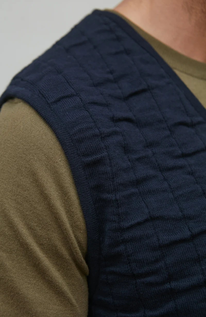 Mens Cotton Quilted Knitted Gilet