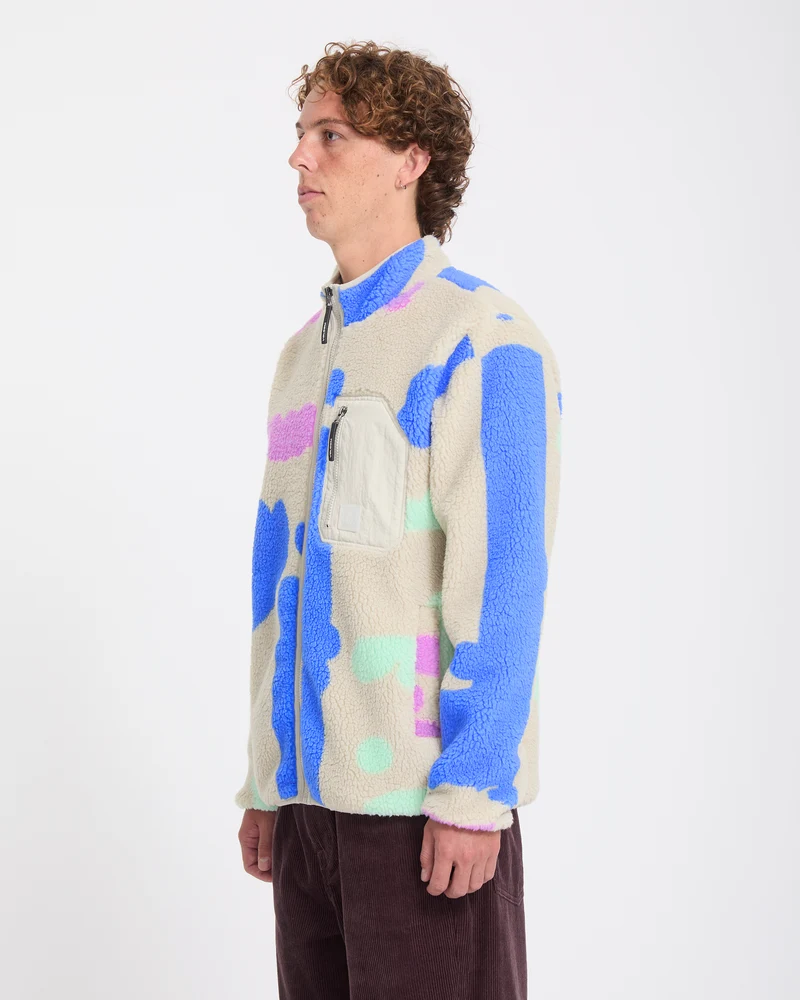 Carrau Fuzzar Zip Sherpa Jacke - Multi