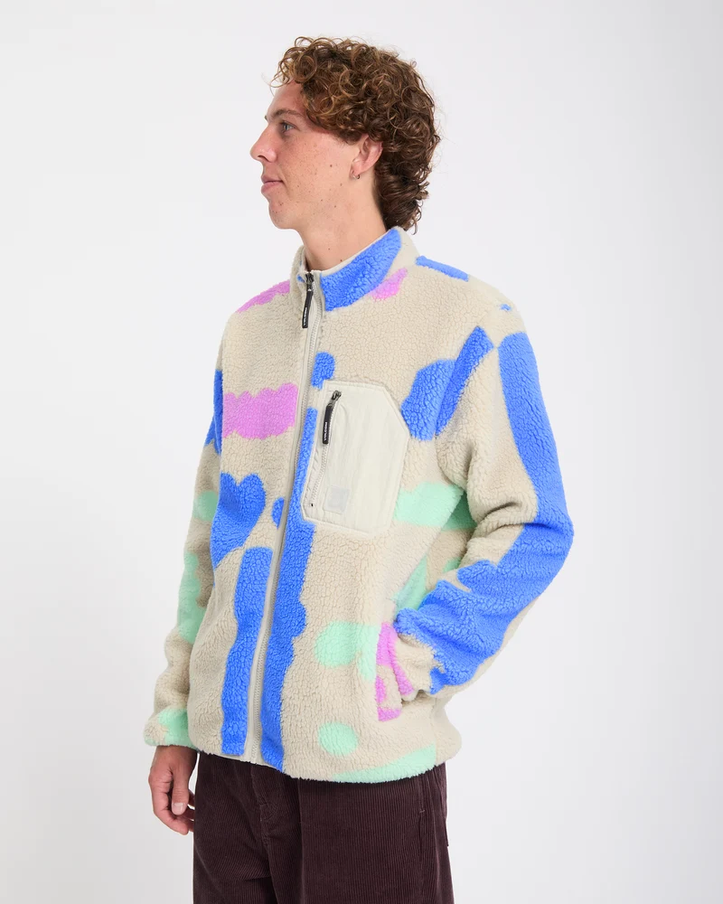Carrau Fuzzar Zip Sherpa Jacke - Multi