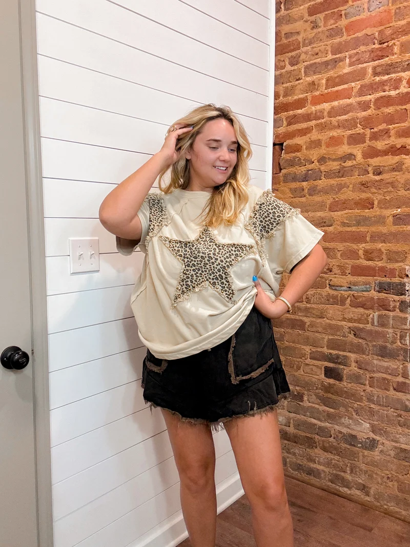 Star cheetah tee shirt