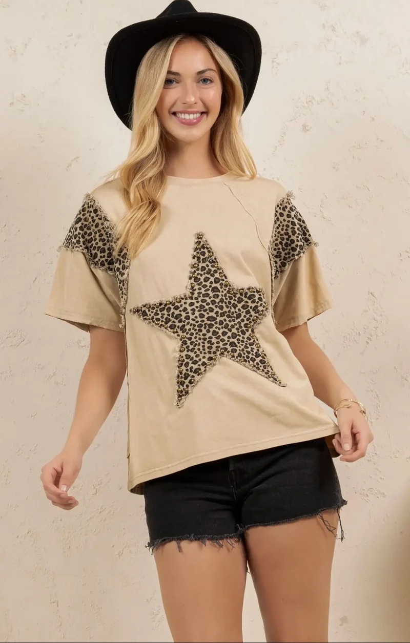 Star cheetah tee shirt