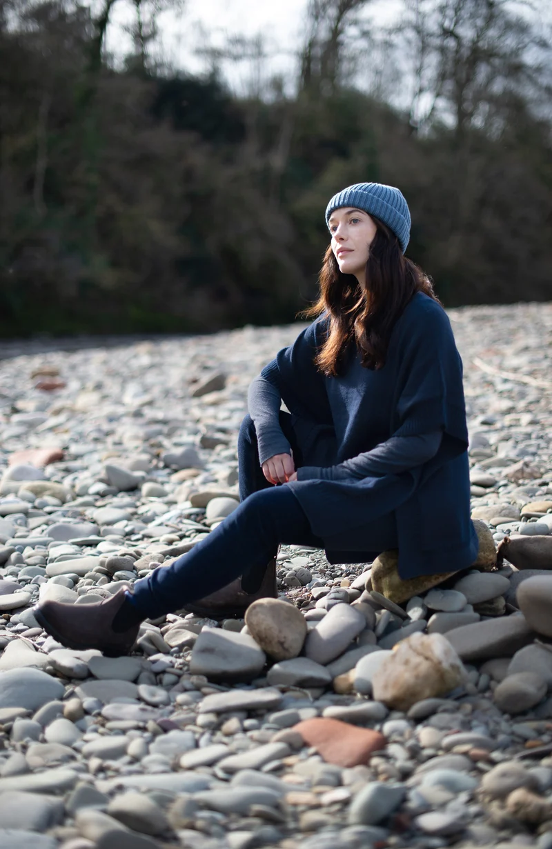 Womens Chunky Merino Wool Poncho