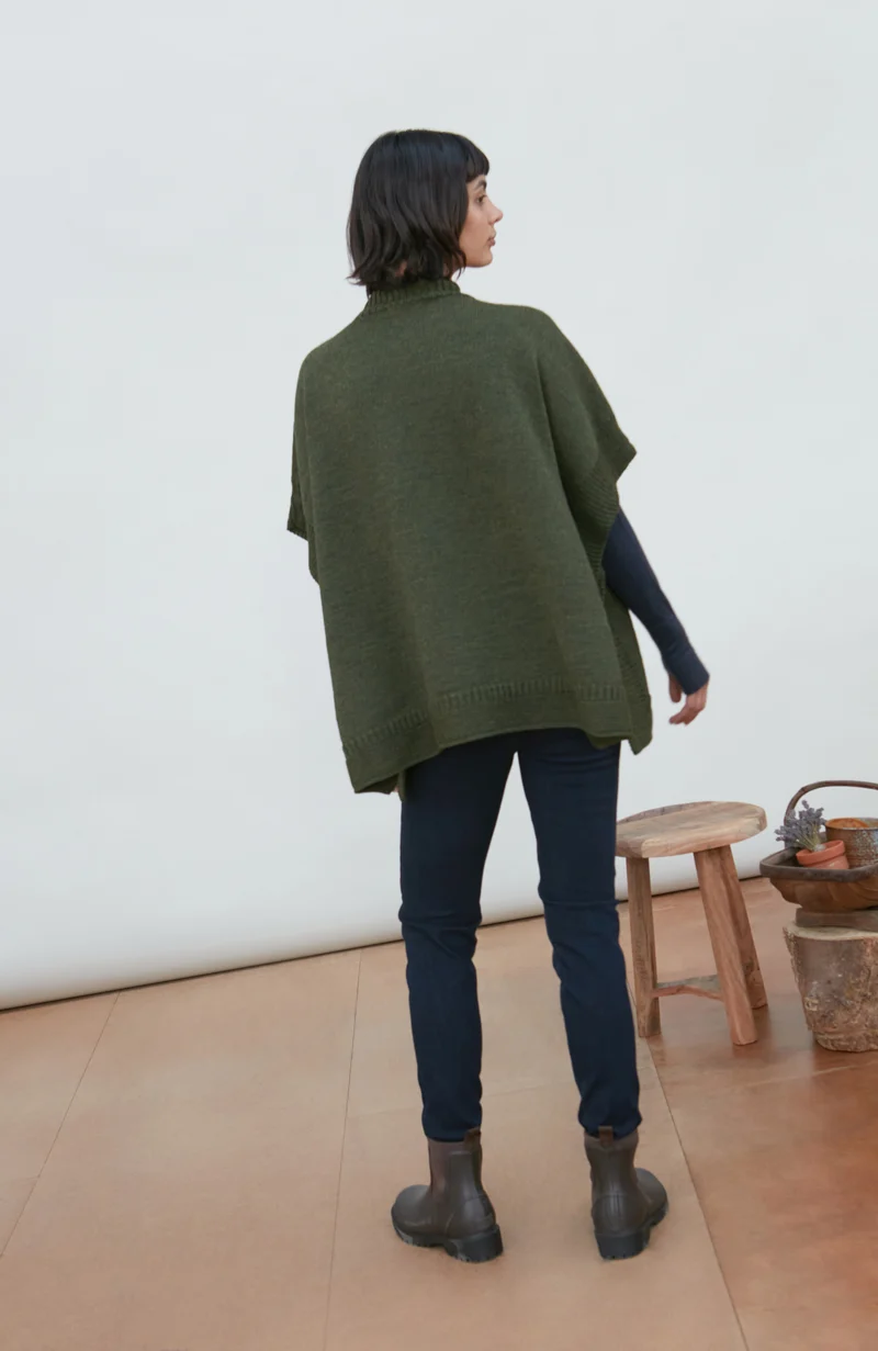 Womens Chunky Merino Wool Poncho