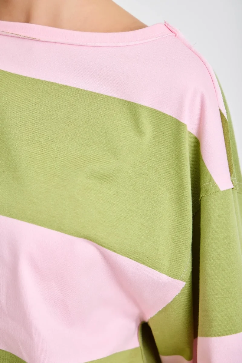 Pink and Green Striped Set